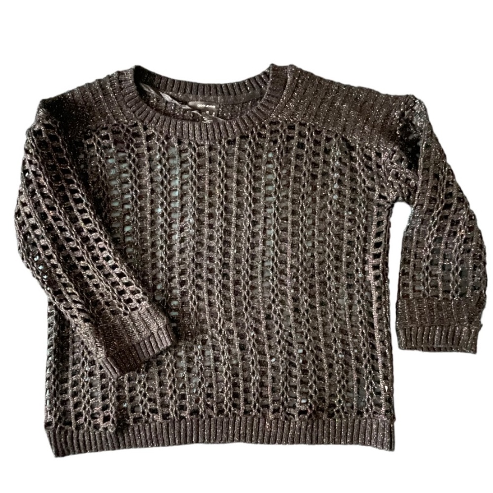 DKNY //Sparkly Black Sweater Crew Neck Overlay🖤✨ - Picture 3 of 10